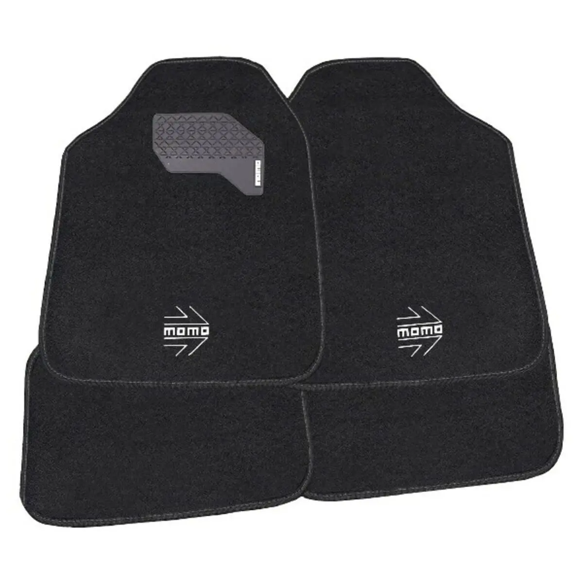 Car Floor Mat Set Momo Momlcm015bw White/Black 4 Uds 1