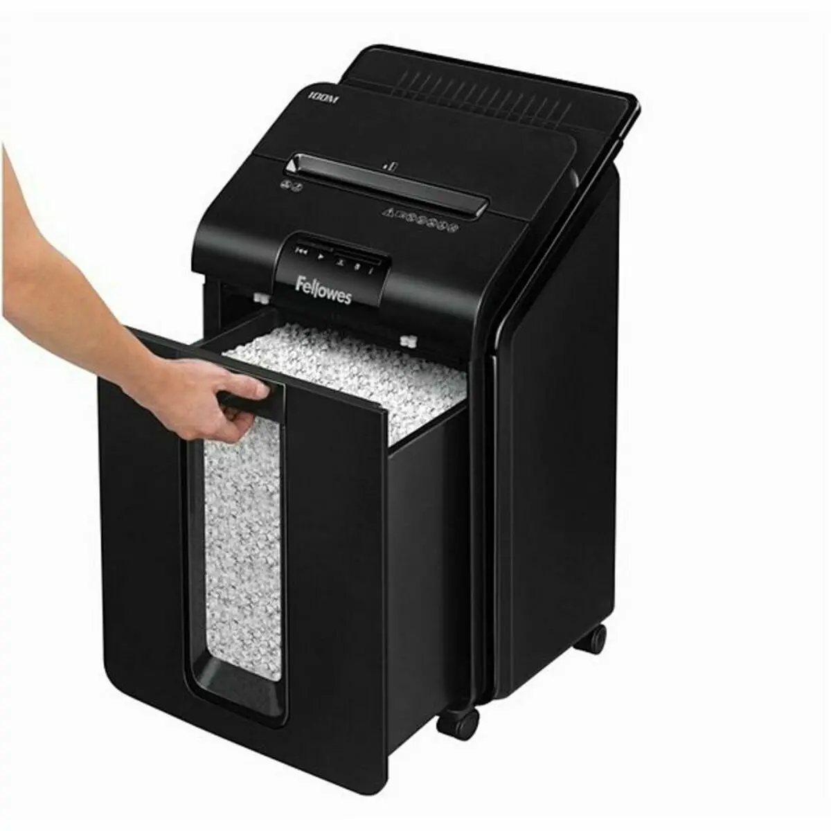 Micro-Cut Paper Shredder Fellowes Automax100m Black 1