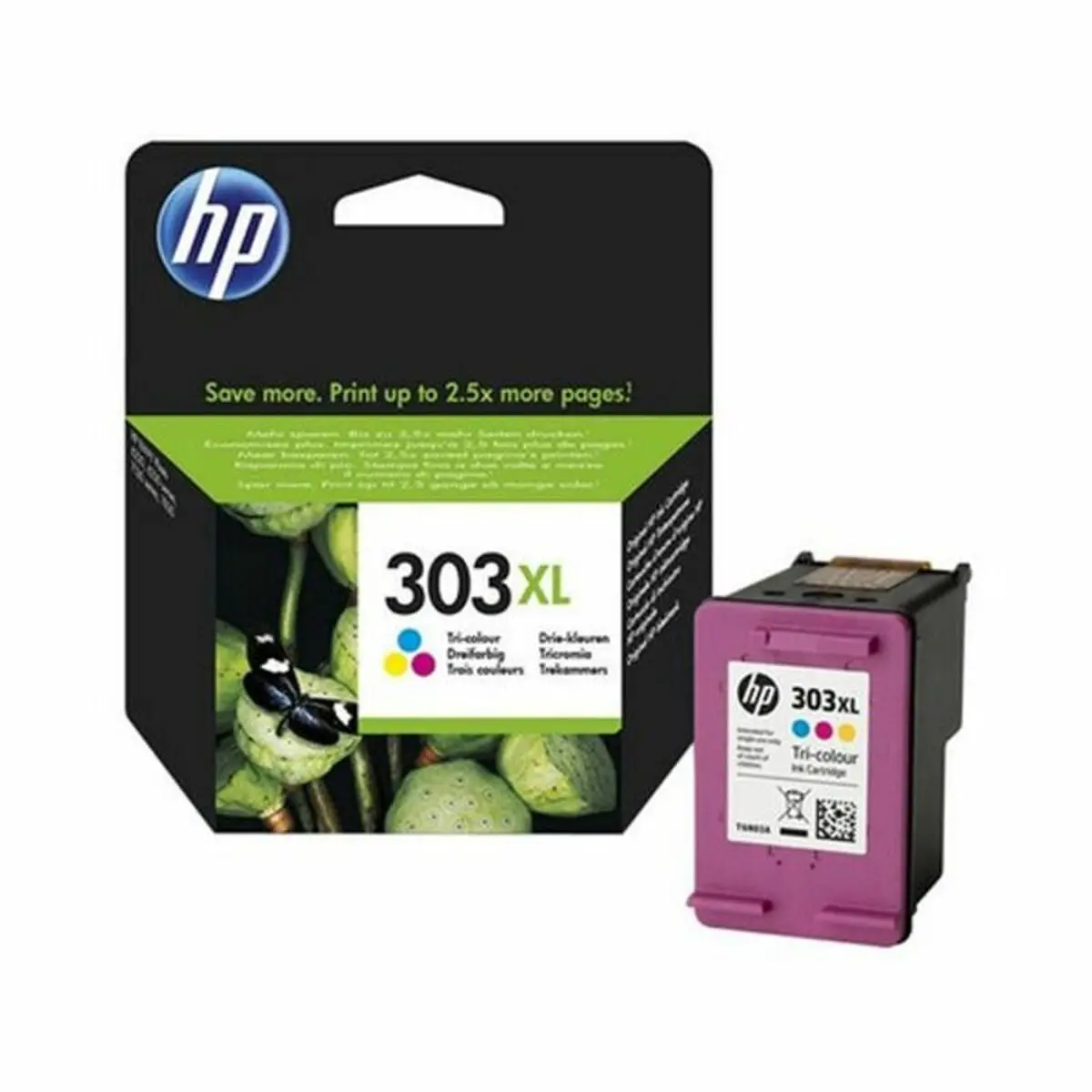 Original Ink Cartridge Hp T6n03ae Tricolour Yellow Cyan Magenta 1