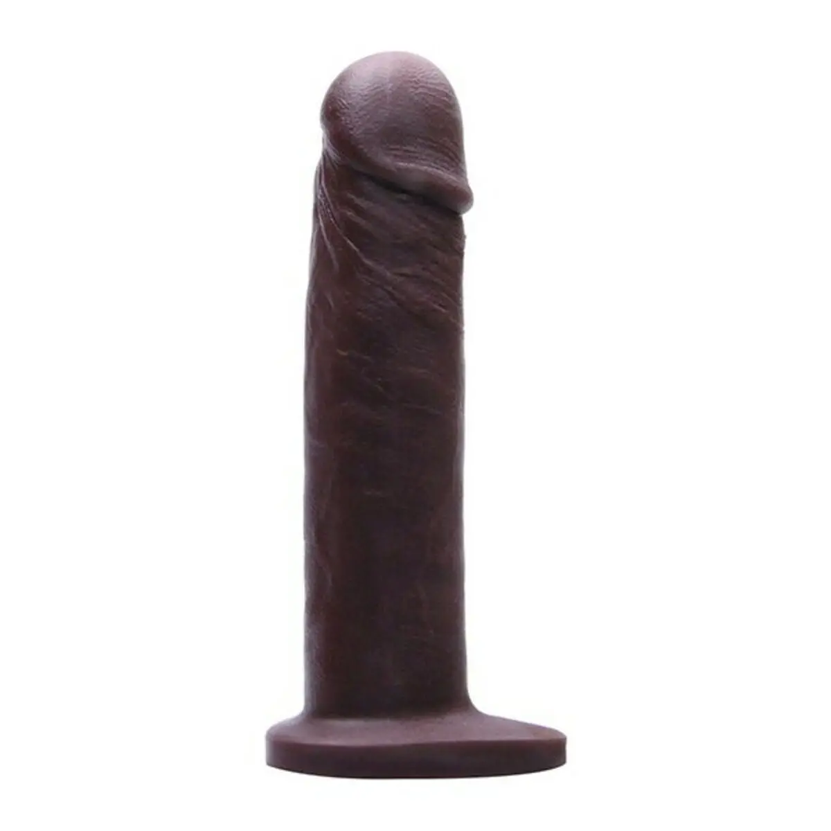 Realistic Dildo Tantus Vibrator With Relief Silicone Dark Brown 1