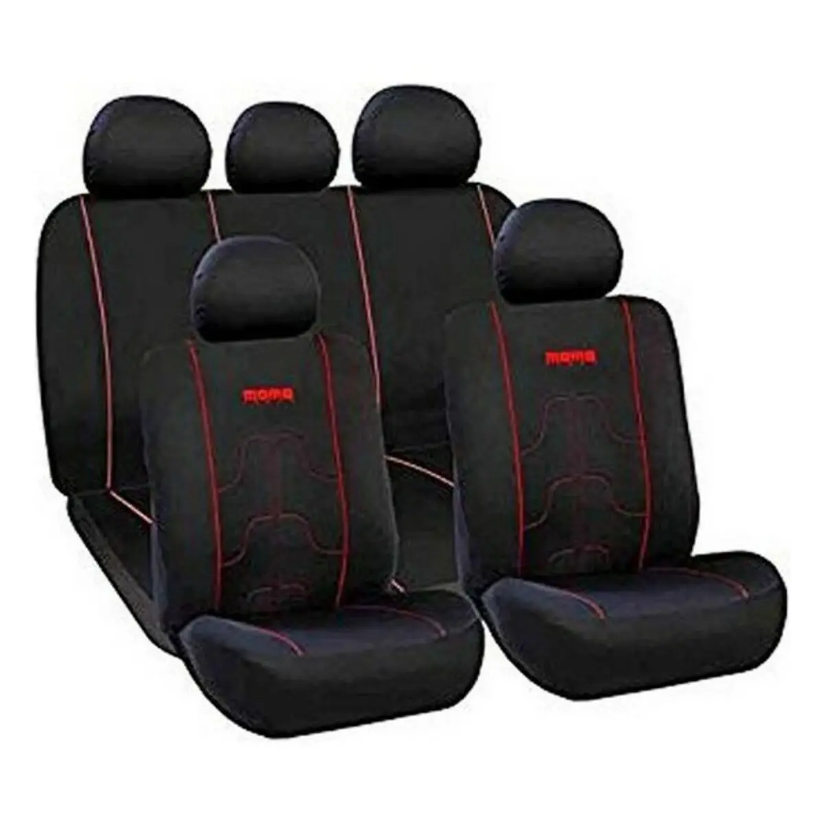 Car Seat Covers Momo 21 Black Black/Red Polyester 1