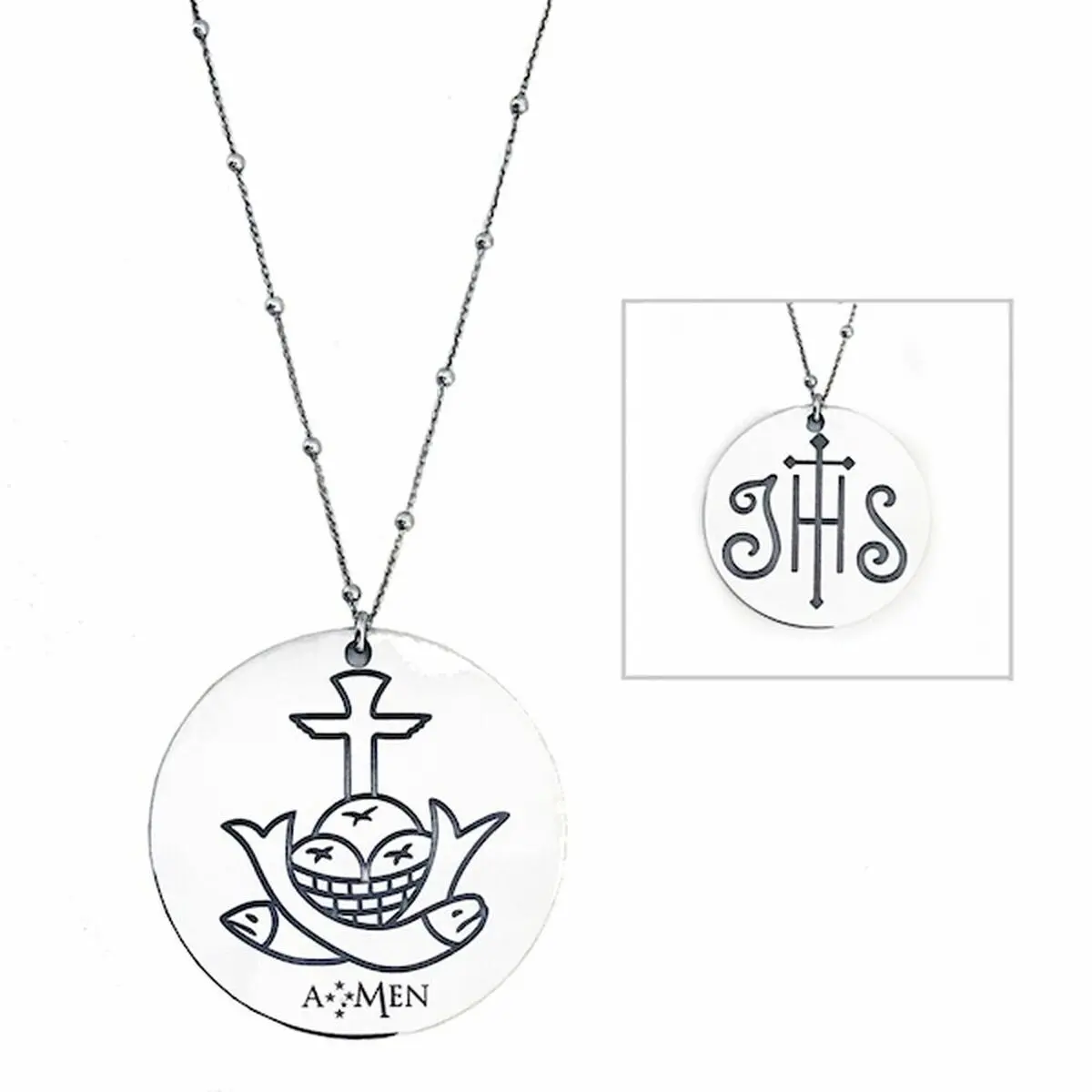Ladies' Necklace Amen Ihs - Pani&Pesci Grande 55Mm 1