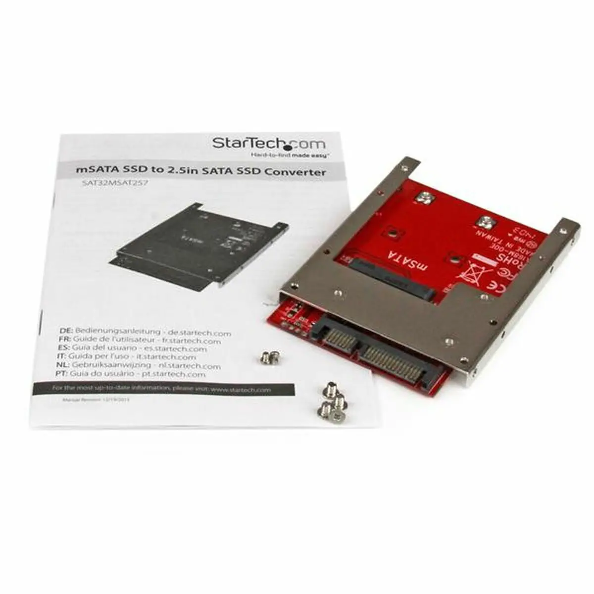 Adaptor Ssd Startech Sat32msat257 Red Silver Ssd Msata 1