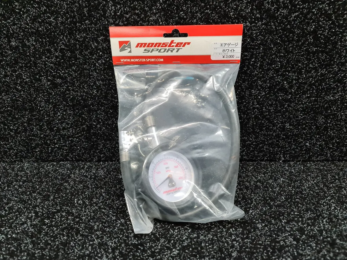New Genuine Monster Sport Tyre / Tire Pressure Gauge Measures Both Kpa And Psi 400 Kpa 60Psi 1