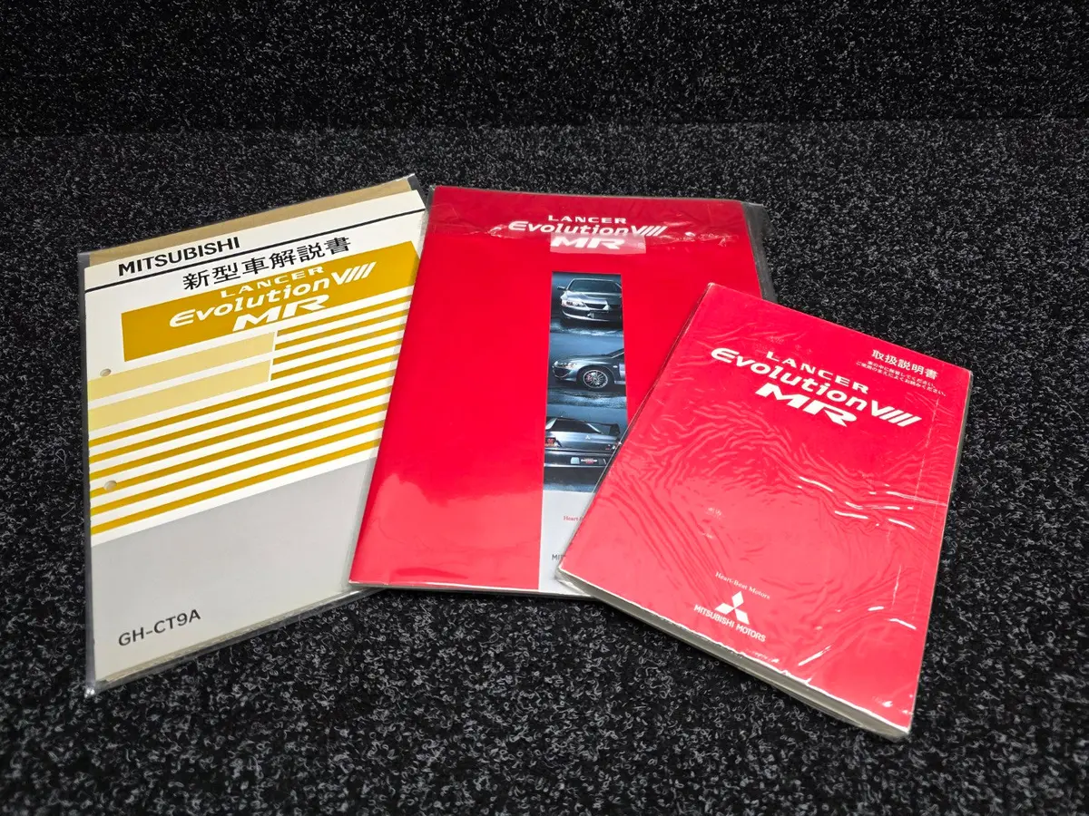 Genuine Original Mitsubishi Evolution Lancer Ct9a 8Mr Owner's Manual + Maintenance Supplement + Genuine Accessories Catalog + Ralliart Options Brochure 1