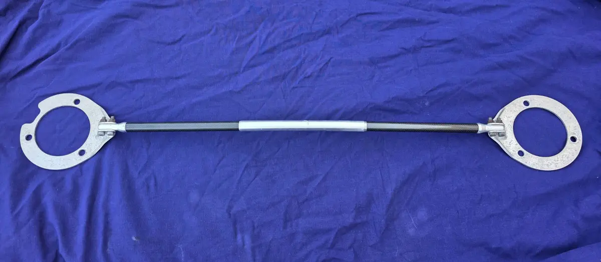 Used Genuine Mitsubishi Option Carbon Fiber / Fibre + Aluminium Strut Brace Front Only Evo 4 5 6 Tme Mz568502 Cn9a Cp9a 1