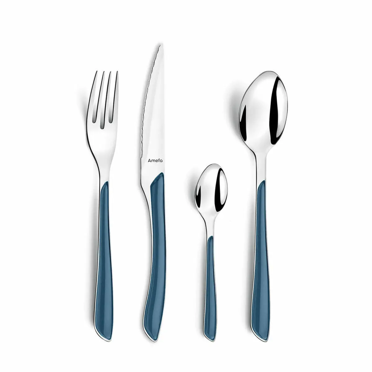 Cutlery Amefa Eclat Navy Blue Metal (24 Pcs) 1