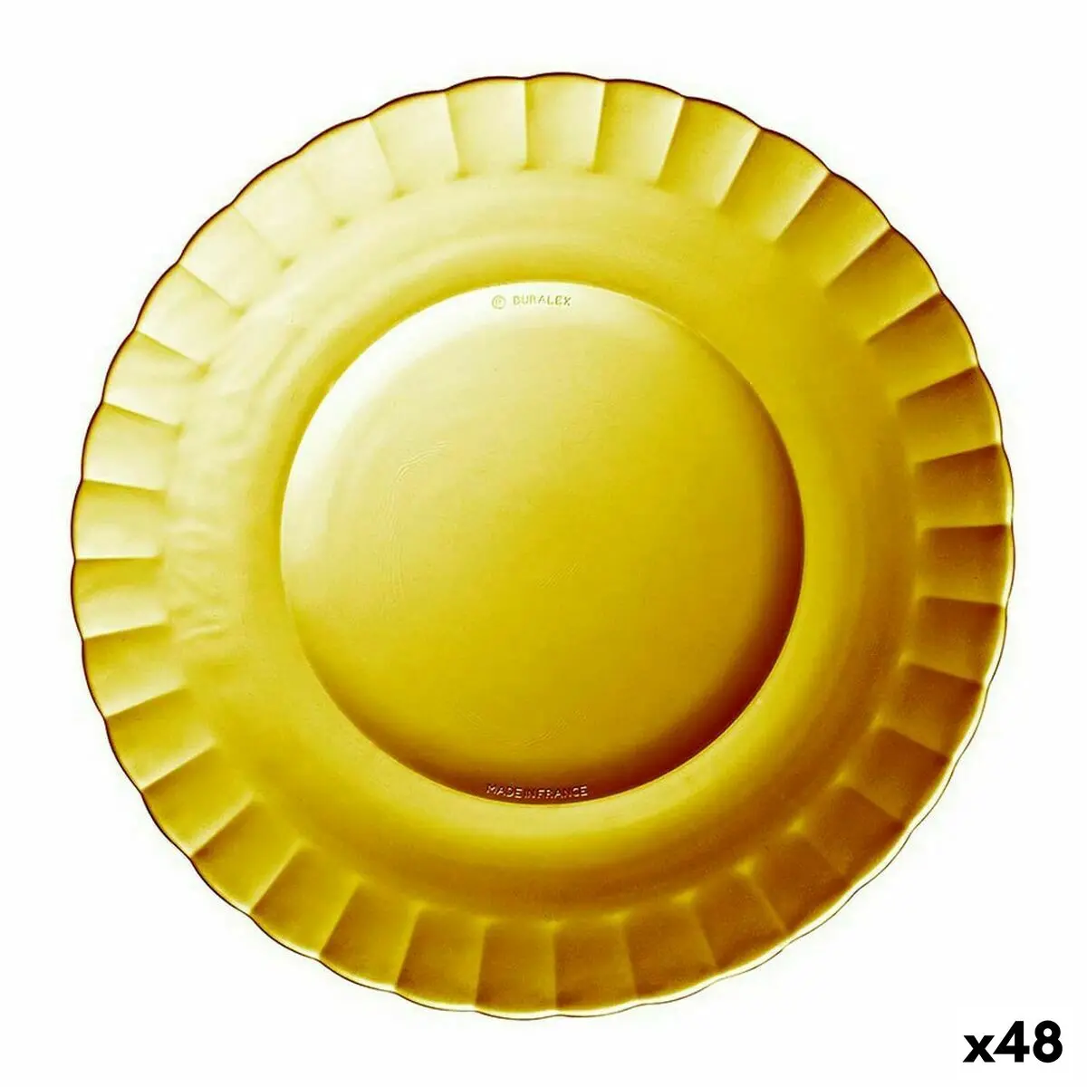 Flat Plate Duralex Picardie Crystal Amber Ø 23 Cm (48 Units) 1