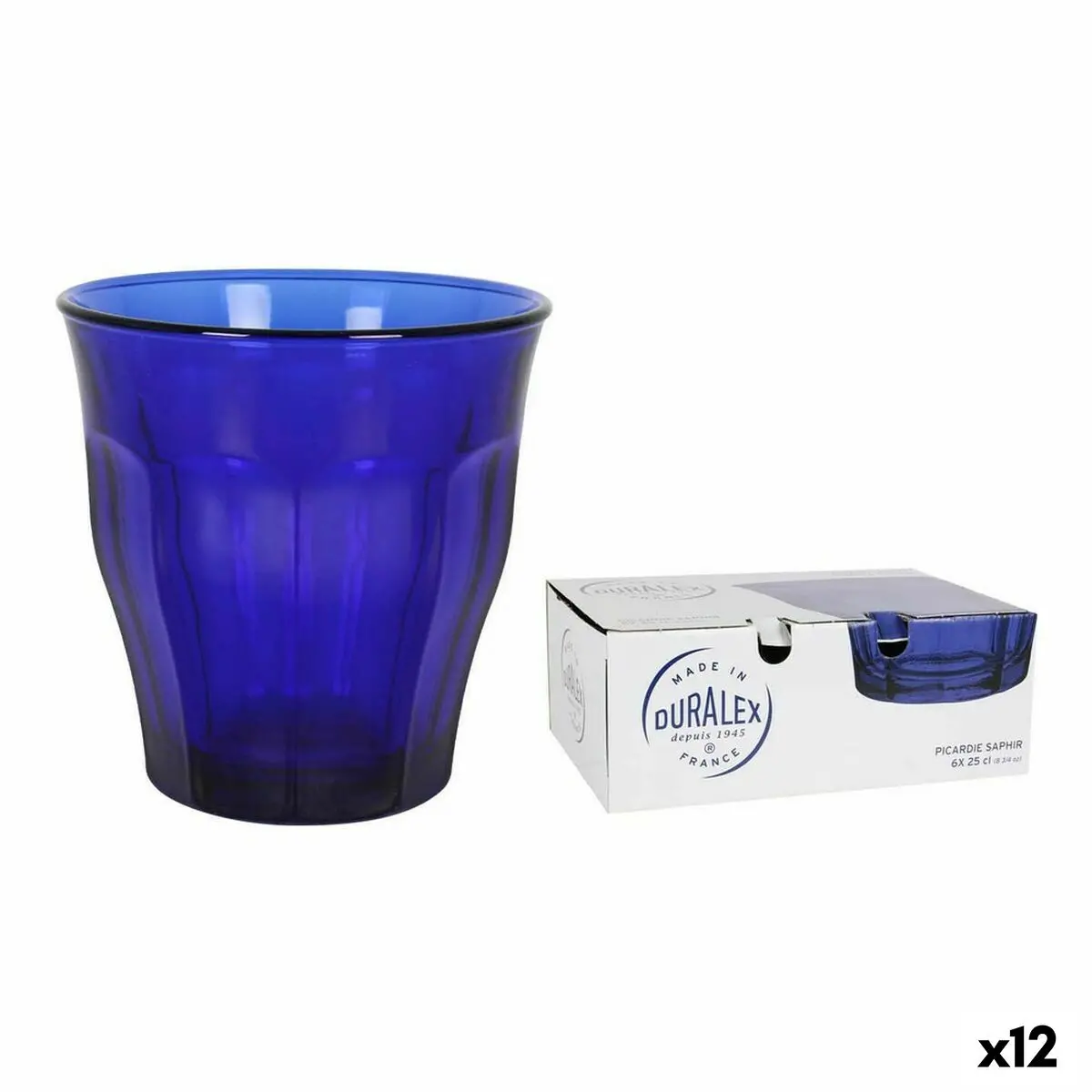 Set Of Glasses Duralex Picardie Blue Crystal 6 Pieces 250 Ml (12 Units) 1