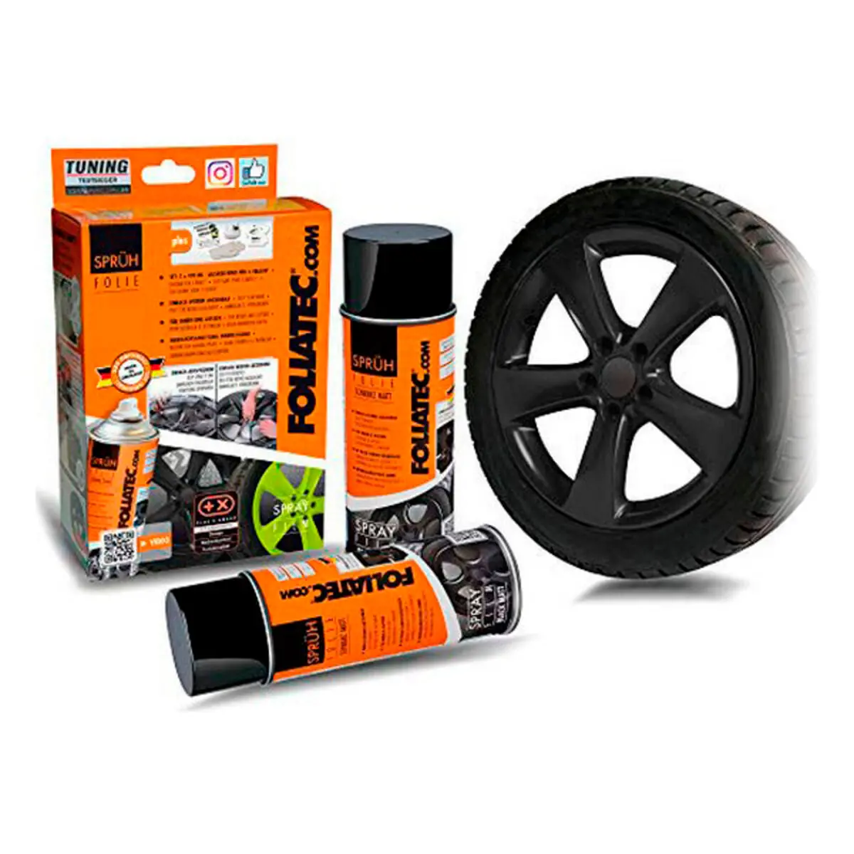Liquid Rubber For Cars Foliatec 2060   Matte Back Black 400 Ml (2 Pcs) 1
