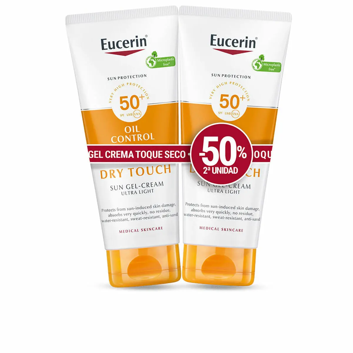 Sun Screen Gel Eucerin Sensitive Protect Spf 50 Spf 50+ 200 Ml 50 Ml X 2 Dry 1
