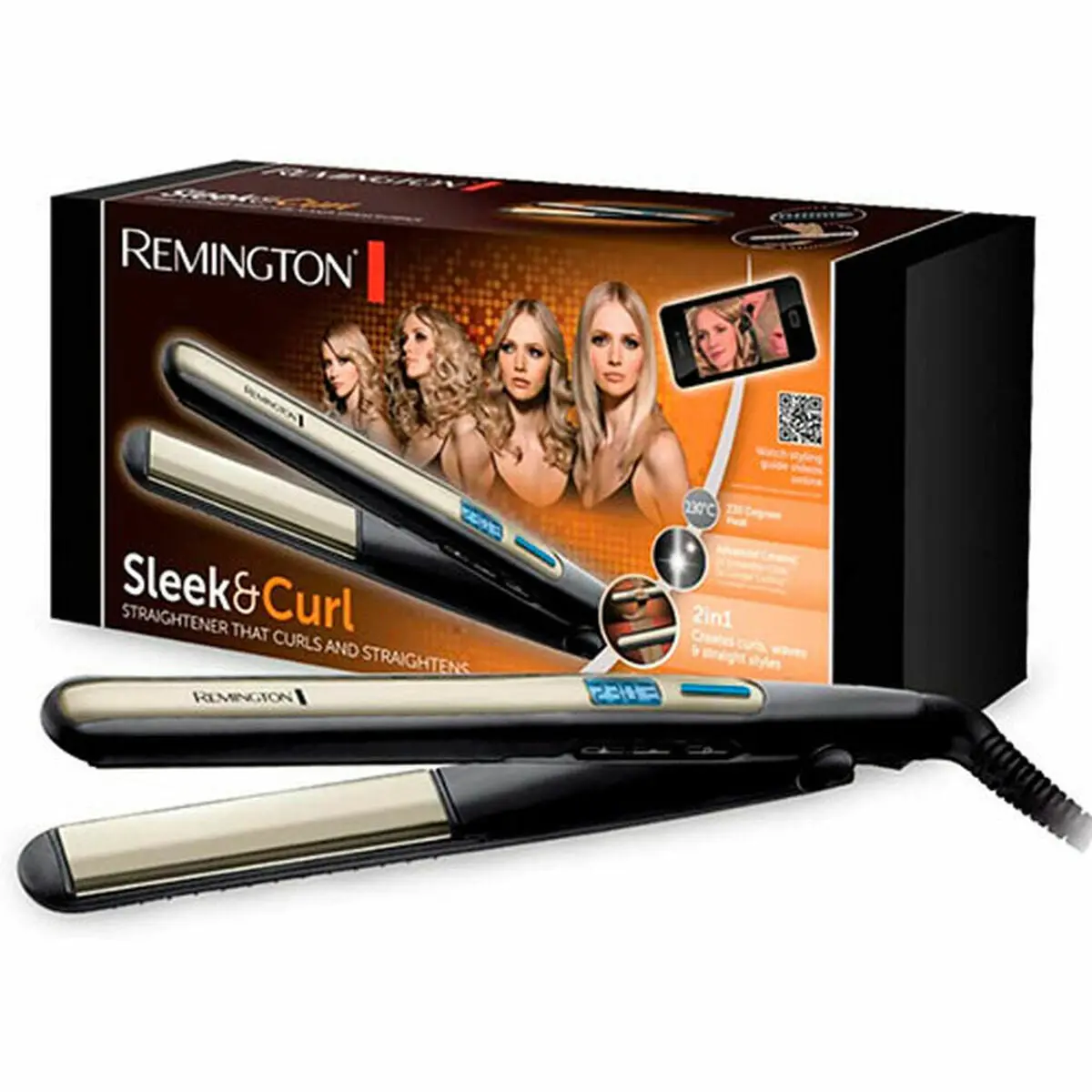 Hair Straightener Remington Sleek & Curl Black 110 Mm 150°C - 230°C 1
