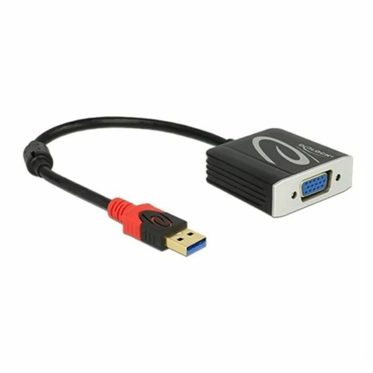 Usb 3.0 To Vga Adapter Delock 62738 20 Cm Black 1