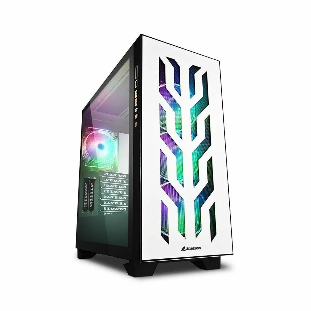 Atx Semi-Tower Box Sharkoon Ca300t Led Rgb White 1