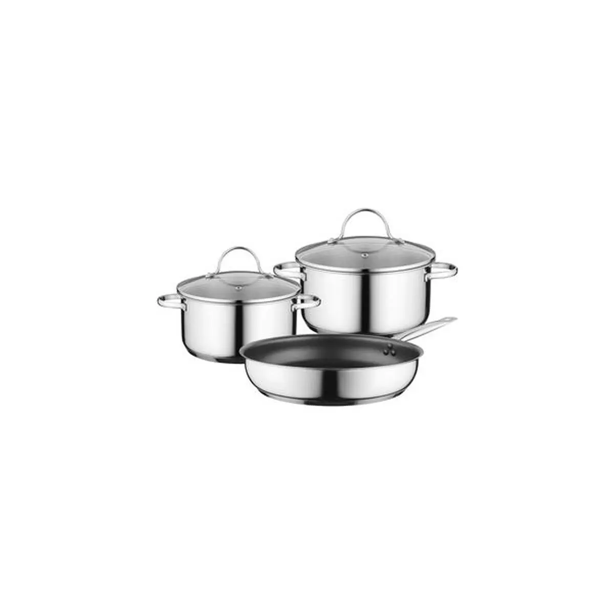 Casserole Siemens Ag Hz9se030 Steel Stainless Steel 3 Pieces Ø 18 Cm Ø 14 Cm Ø 22 Cm 3,6 L (3 Units) 1