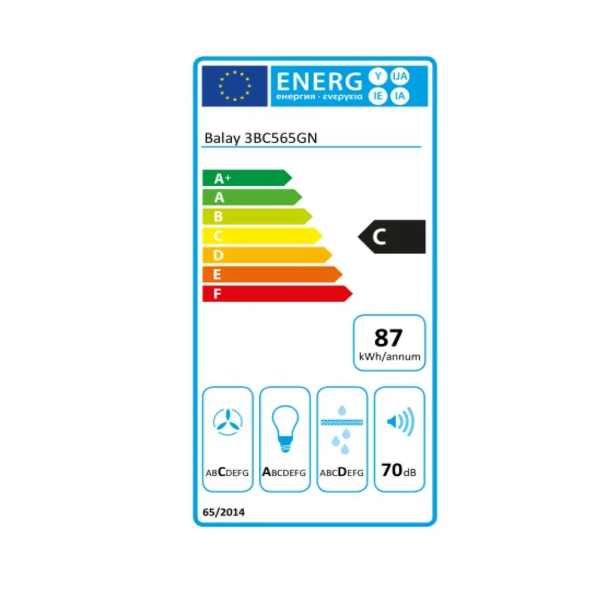Conventional Hood Balay 3Bc565gn 60 Cm 530 M3/H 216 W C Black 2