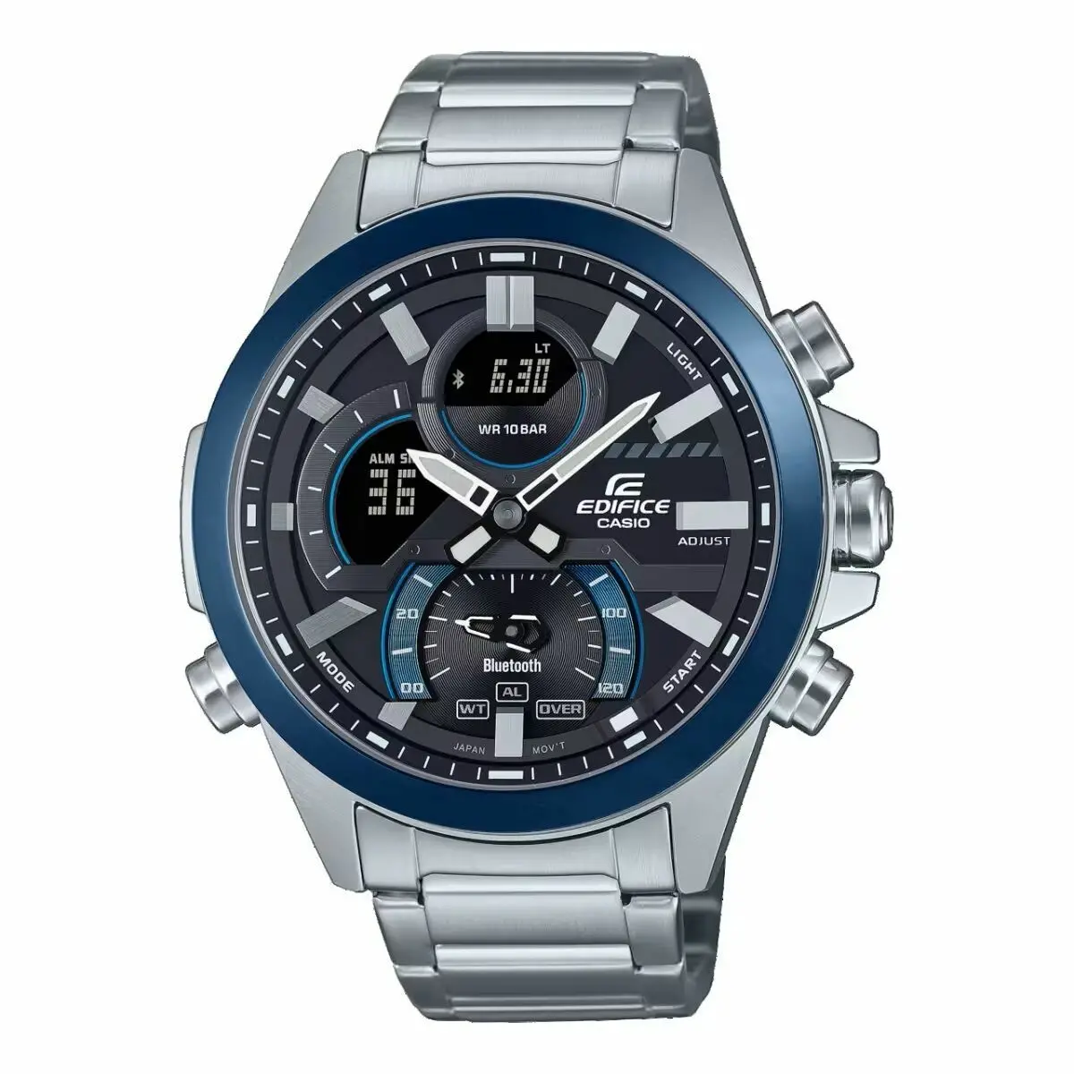 Men's Watch Casio Ecb-30Db-1Aef Black Silver 1