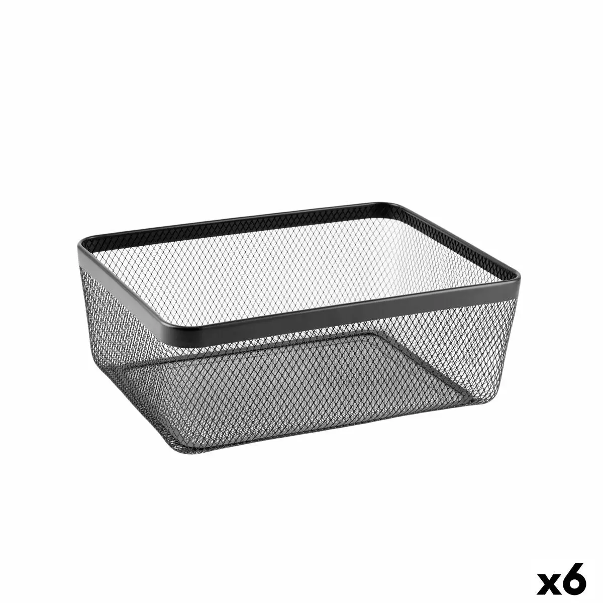 Multi-Purpose Basket Confortime Black Metal 30,5 X 40,5 X 15,2 Cm (6 Units) 1