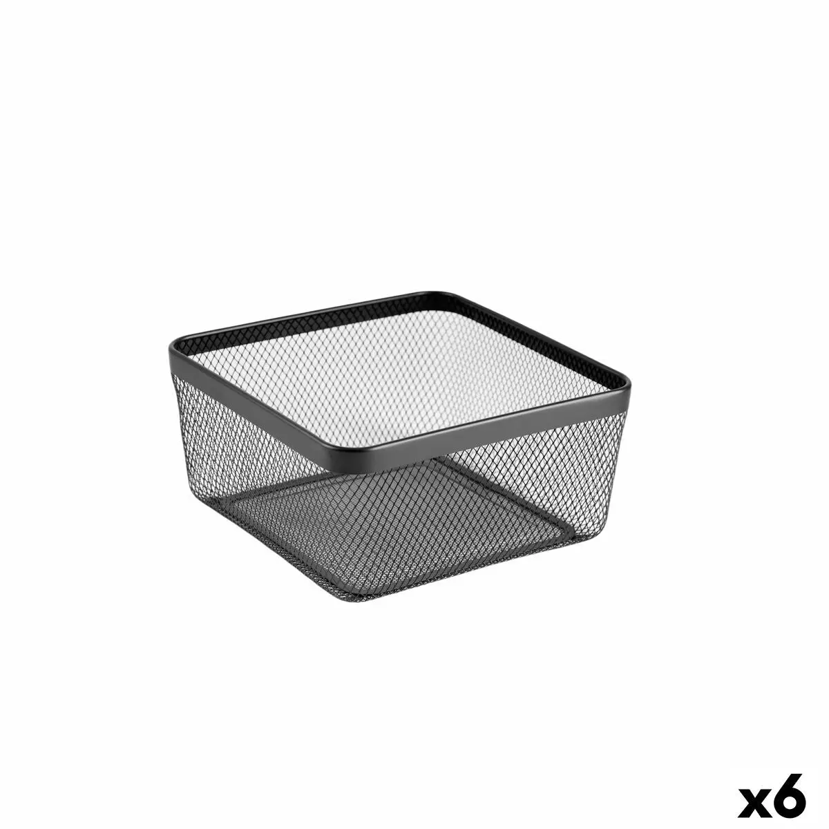 Multi-Purpose Basket Confortime Black Metal 30,5 X 30,5 X 15,2 Cm (6 Units) 1