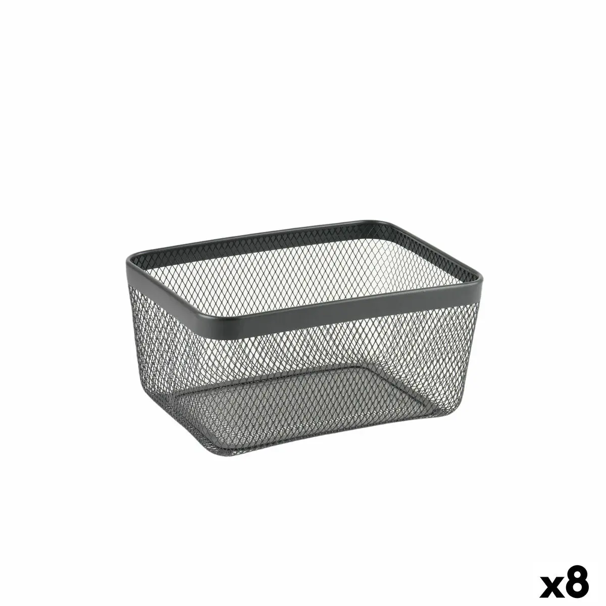 Multi-Purpose Basket Confortime Black Metal 30,5 X 23 X 15,2 Cm (8 Units) 1