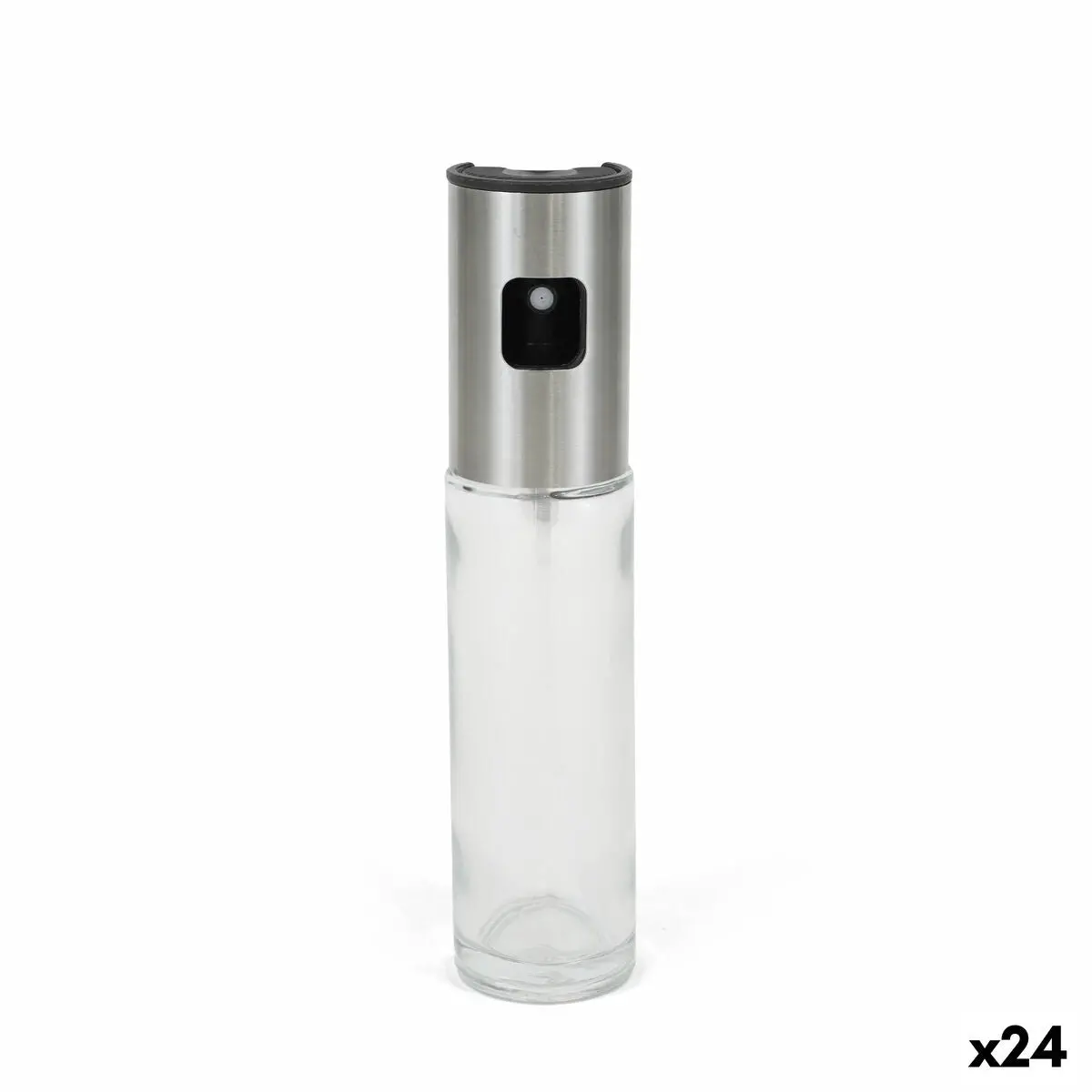 Cruet La Mediterránea Luxe Transparent Silver Glass 100 Ml (24 Units) 1