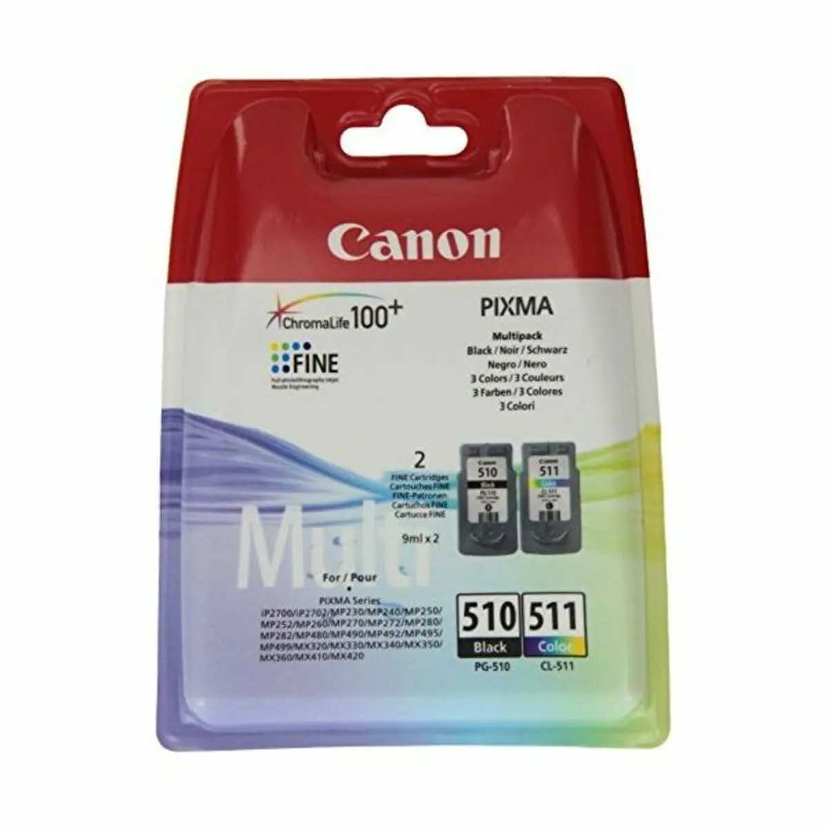 Compatible Ink Cartridge Canon Pg-510/Cl511 Black Tricolour Yellow Cyan Magenta 1