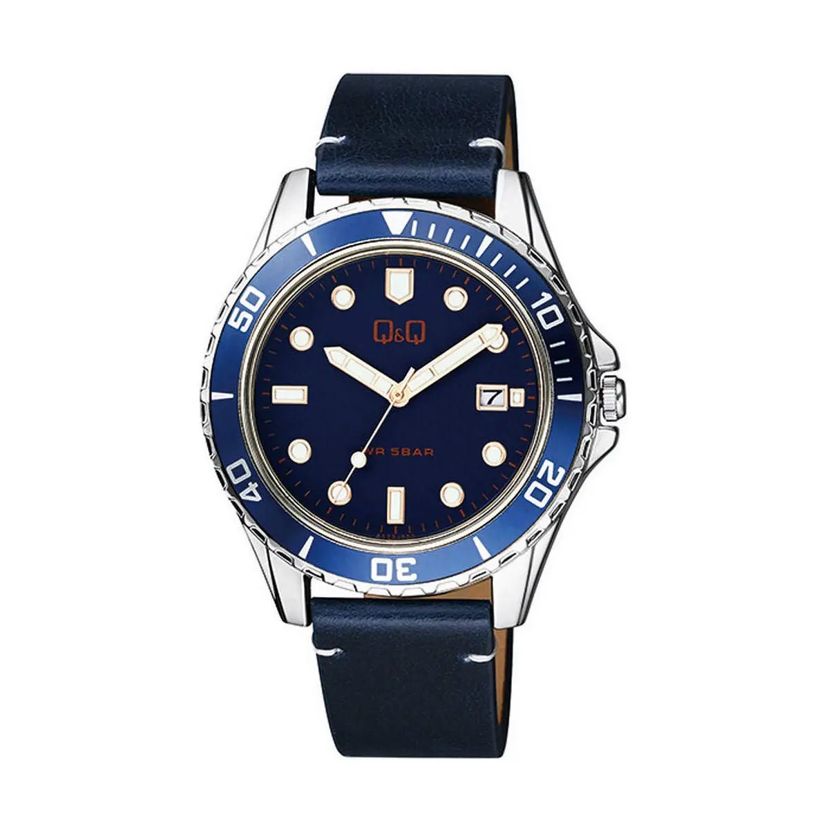 Men's Watch Q&Q A172j322y Blue (Ø 43 Mm) 1