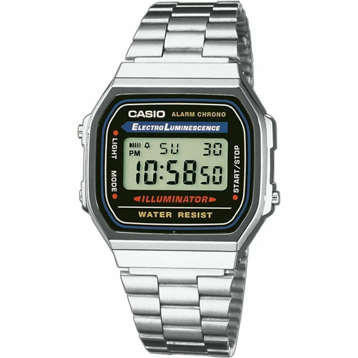 Men's Watch Casio A168wa-1Yes Black Silver 1
