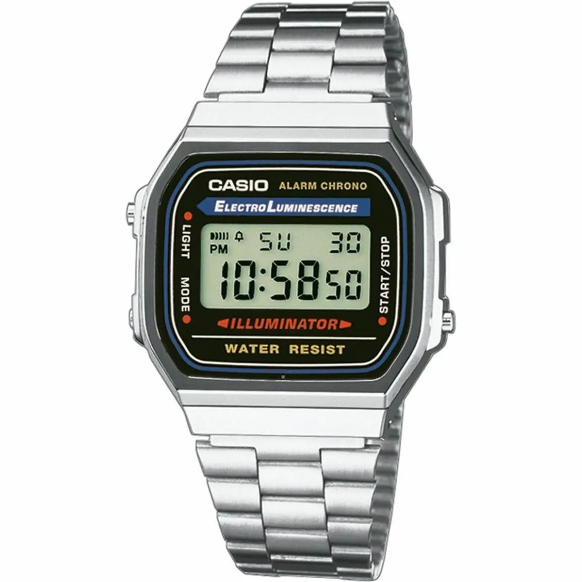 Unisex Watch Casio A168wa-1Yes Black Silver (Ø 36 Mm) 1