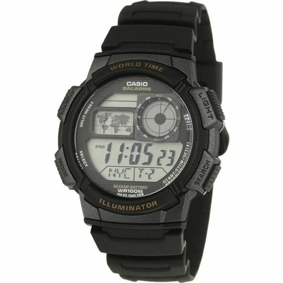 Men's Watch Casio Ae-1000W-1Avef Black Grey Digital Quartz Sporting 1