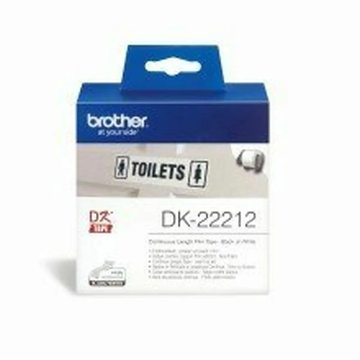 Continuous Film Tape Brother Dk22212 Black/White White 1