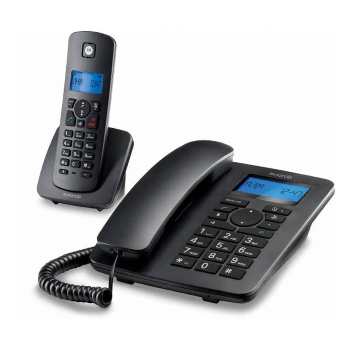 Landline Telephone Motorola C4201 Combo Dect (2 Pcs) Black 1