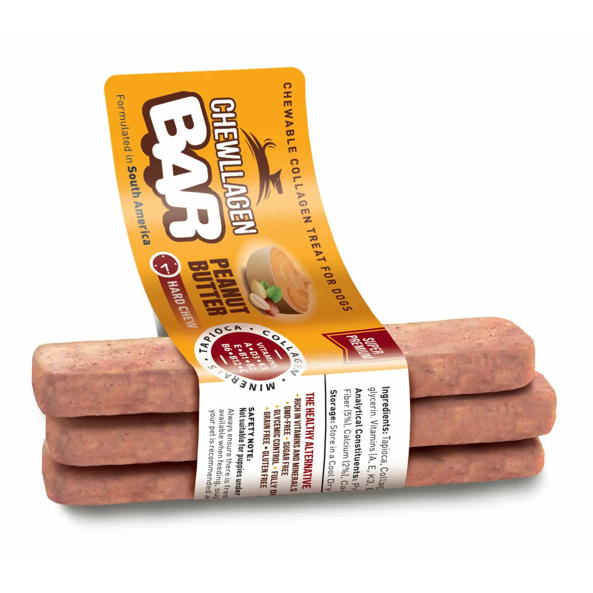 Dog Snack Chewllagen Peanut Butter 72 Pieces 1