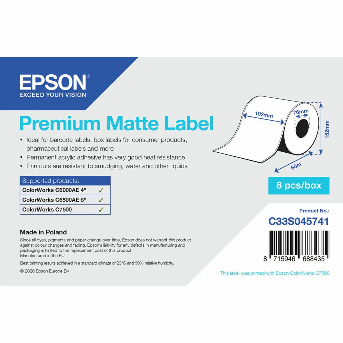 Printer Labels Epson C33s045741 Ø 76,2 Mm (1 Unit) (18 Units) 1