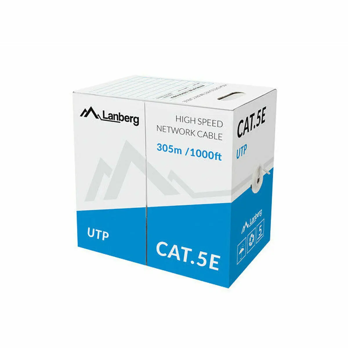 Utp Category 5E Rigid Network Cable Lanberg Lcu5-11Cu-0305-S Grey 305 M 1