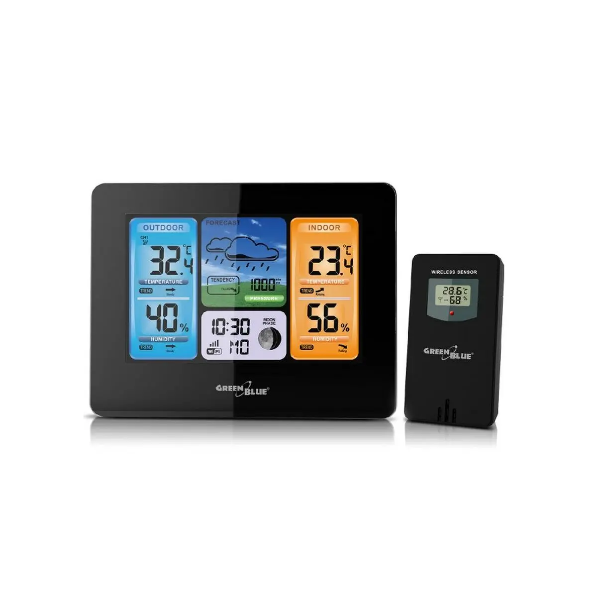Multi-Function Weather Station Greenblue Gb522 Black 1