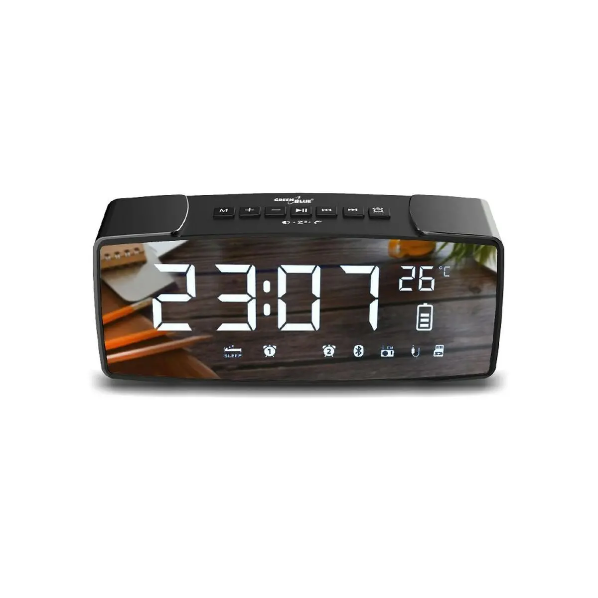 Alarm Clock Greenblue 62917 Black Grey Monochrome Black/Grey 1