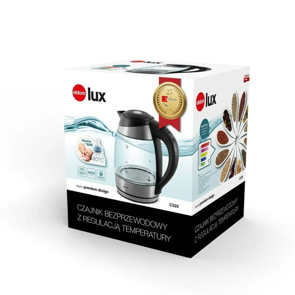 Kettle Eldom C520 Crystal 2200 W 1,7 L 1