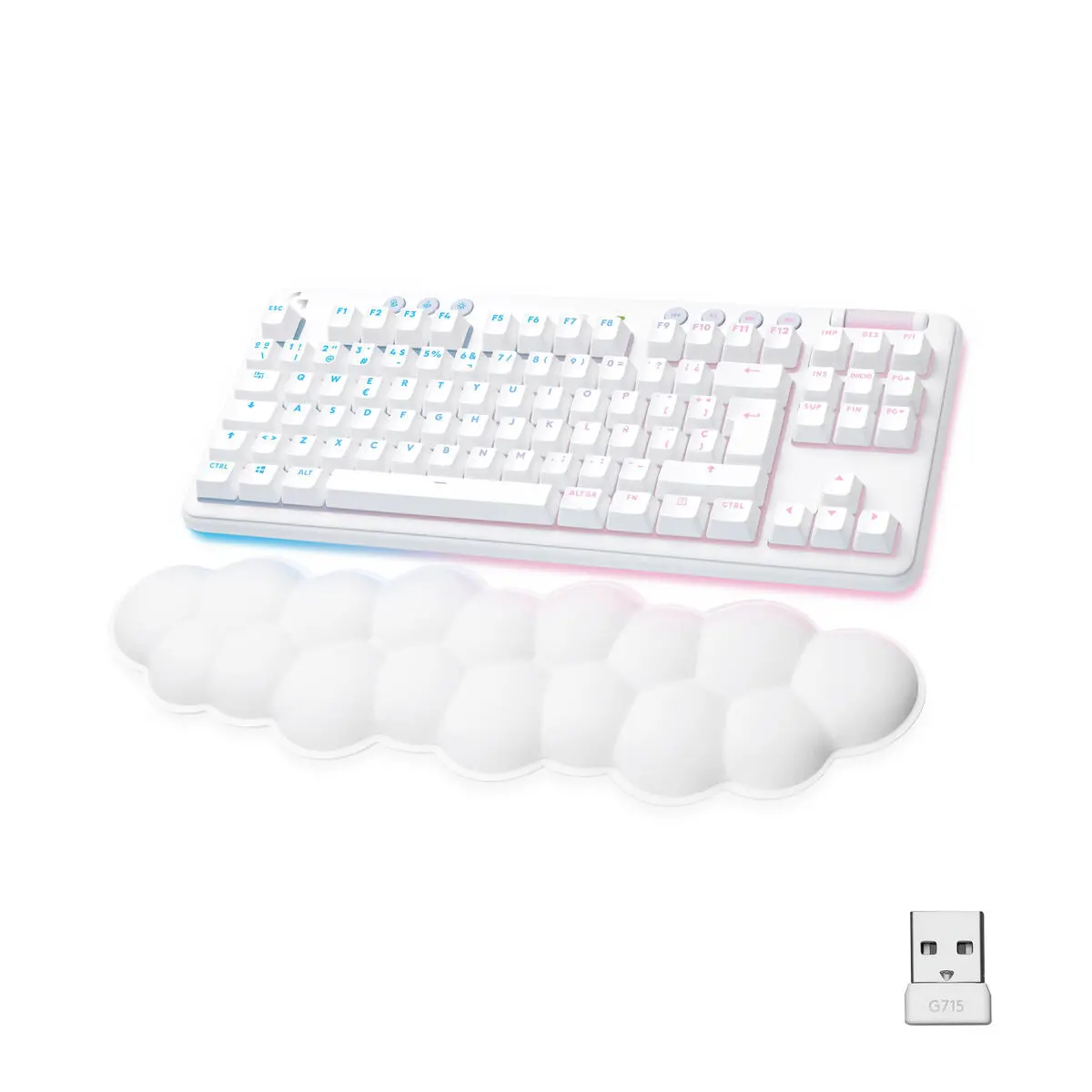 Gaming Keyboard Logitech White Spanish Qwerty Qwerty (Refurbished A) 1