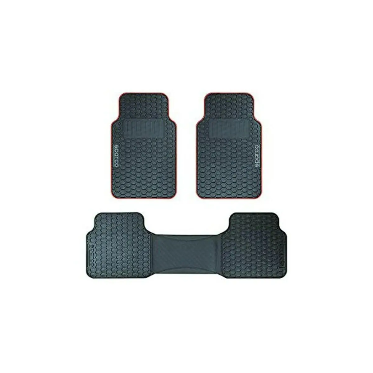 Car Floor Mat Set Sparco Spcf500rd Black/Red Black Red (3 Pcs) 1