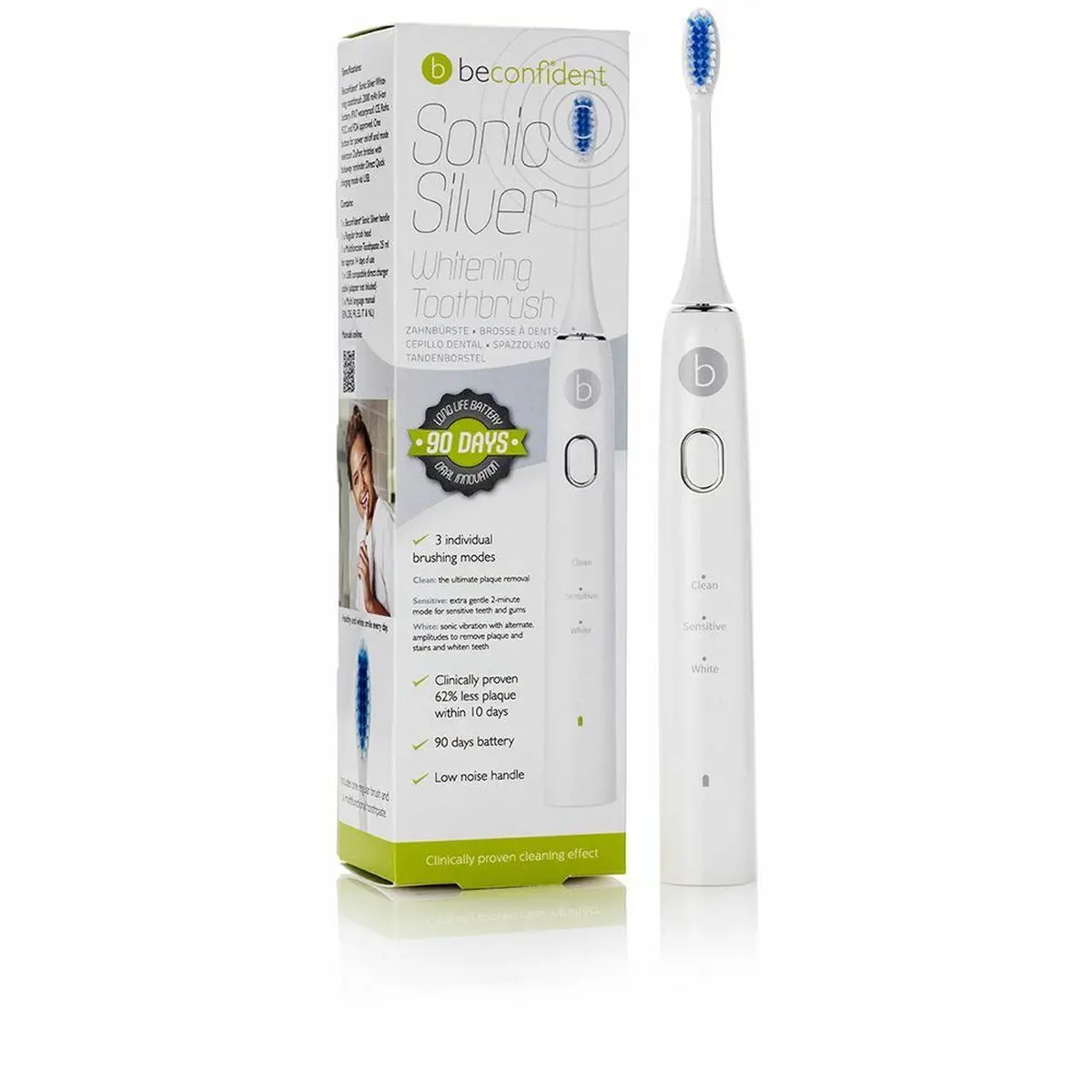 Electric Toothbrush Beconfident Sonic Silver 1