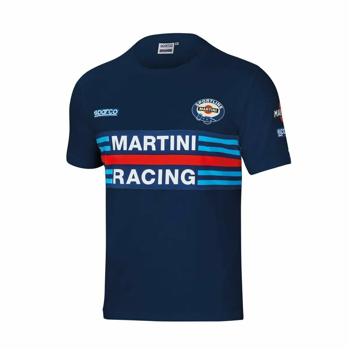 Short Sleeve T-Shirt Sparco Martini Racing Size M Navy Blue 1