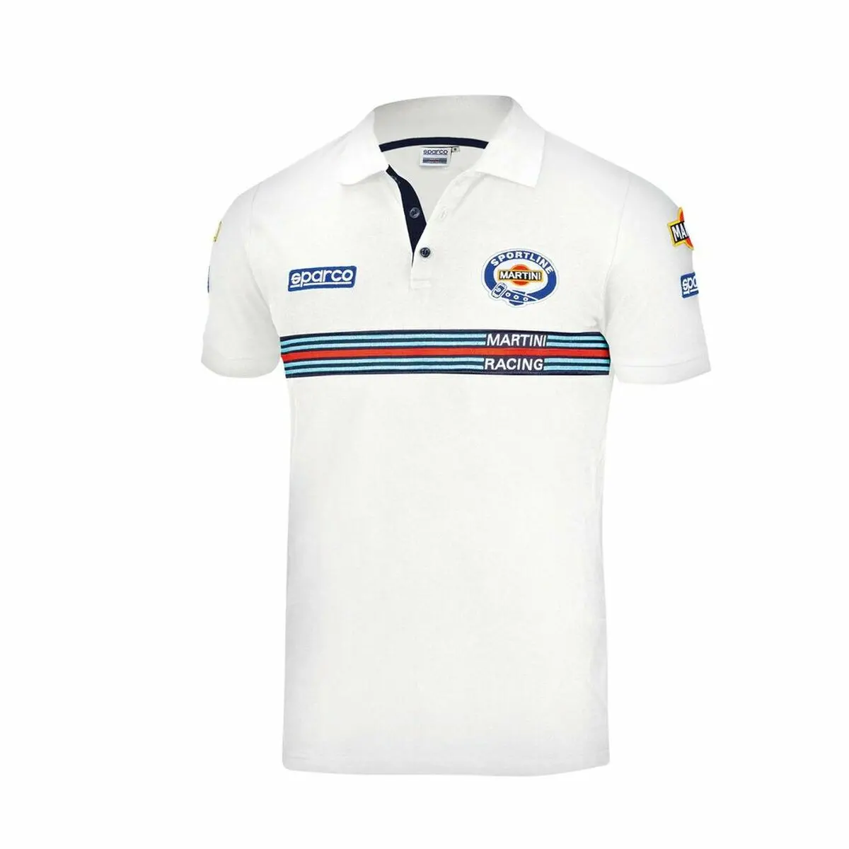Short Sleeve Polo Shirt Sparco Martini Racing White 1