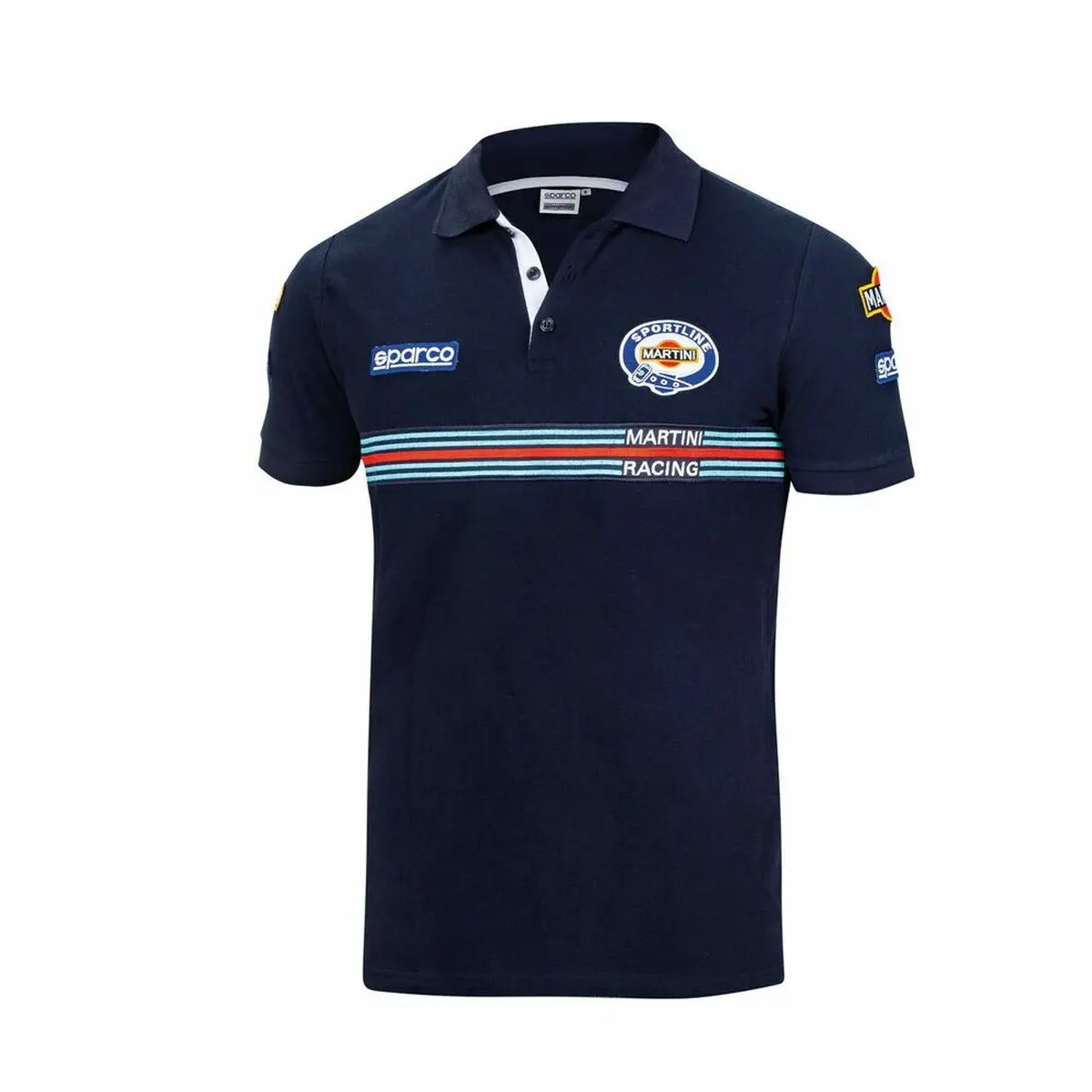 Short Sleeve Polo Shirt Sparco Martini-R L Navy Blue 1