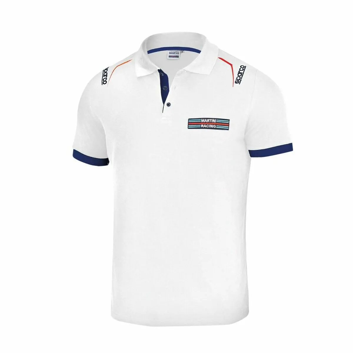 Men’S Short Sleeve Polo Shirt Sparco Martini Racing White 1