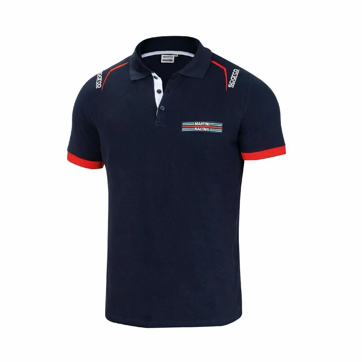 Short Sleeve Polo Shirt Sparco Martini-R L Navy Blue 1
