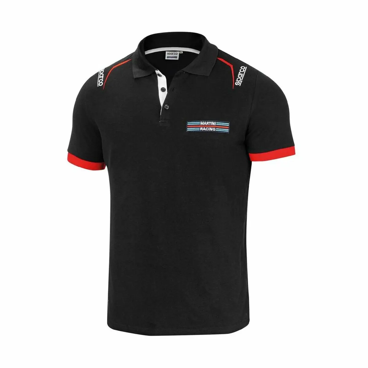 Short Sleeve Polo Shirt Sparco Martini-R L Black 1