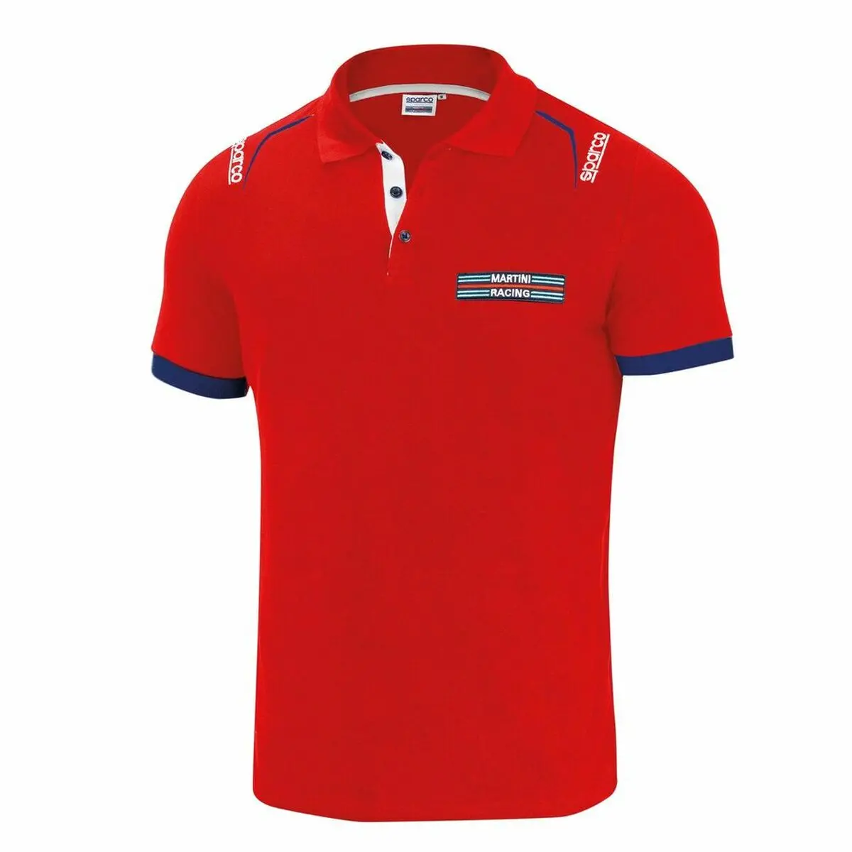 Men’S Short Sleeve Polo Shirt Sparco Martini Racing Red (Size M) 1