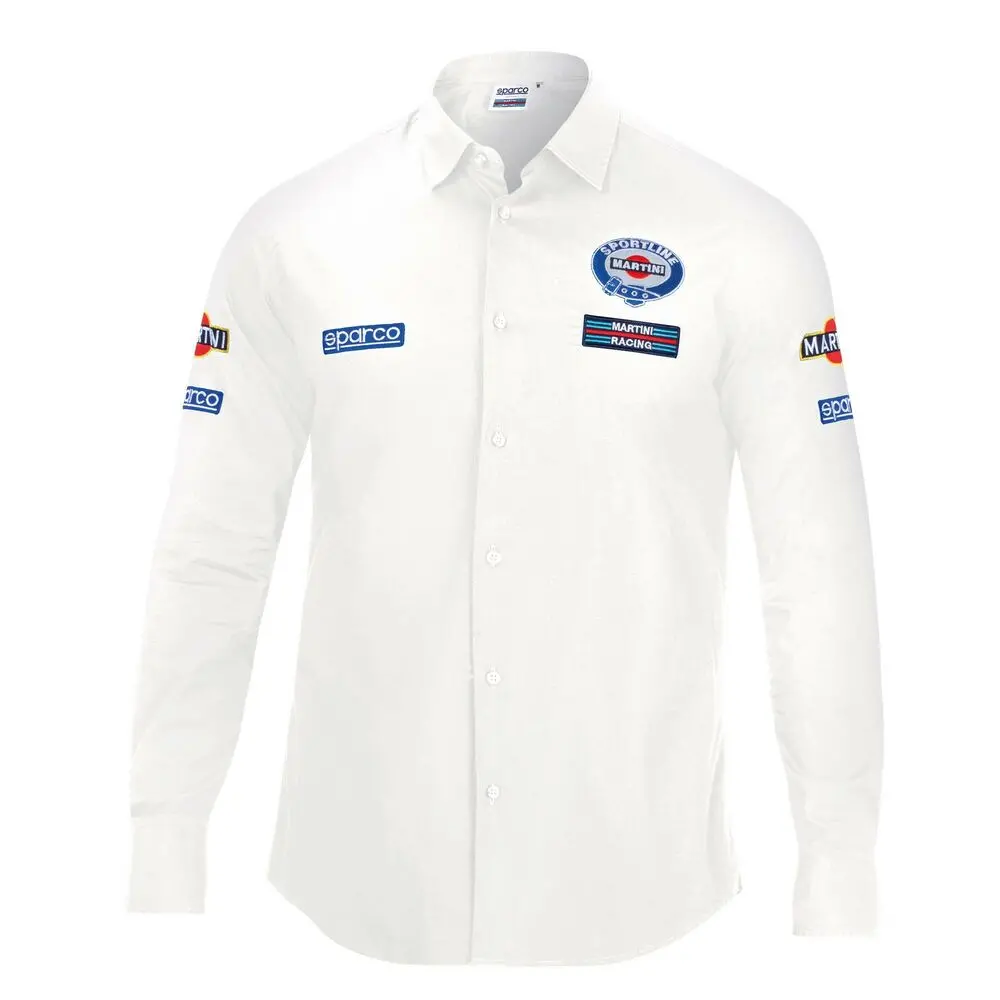 Men’S Long Sleeve Shirt Sparco Martini Racing Size M White 1