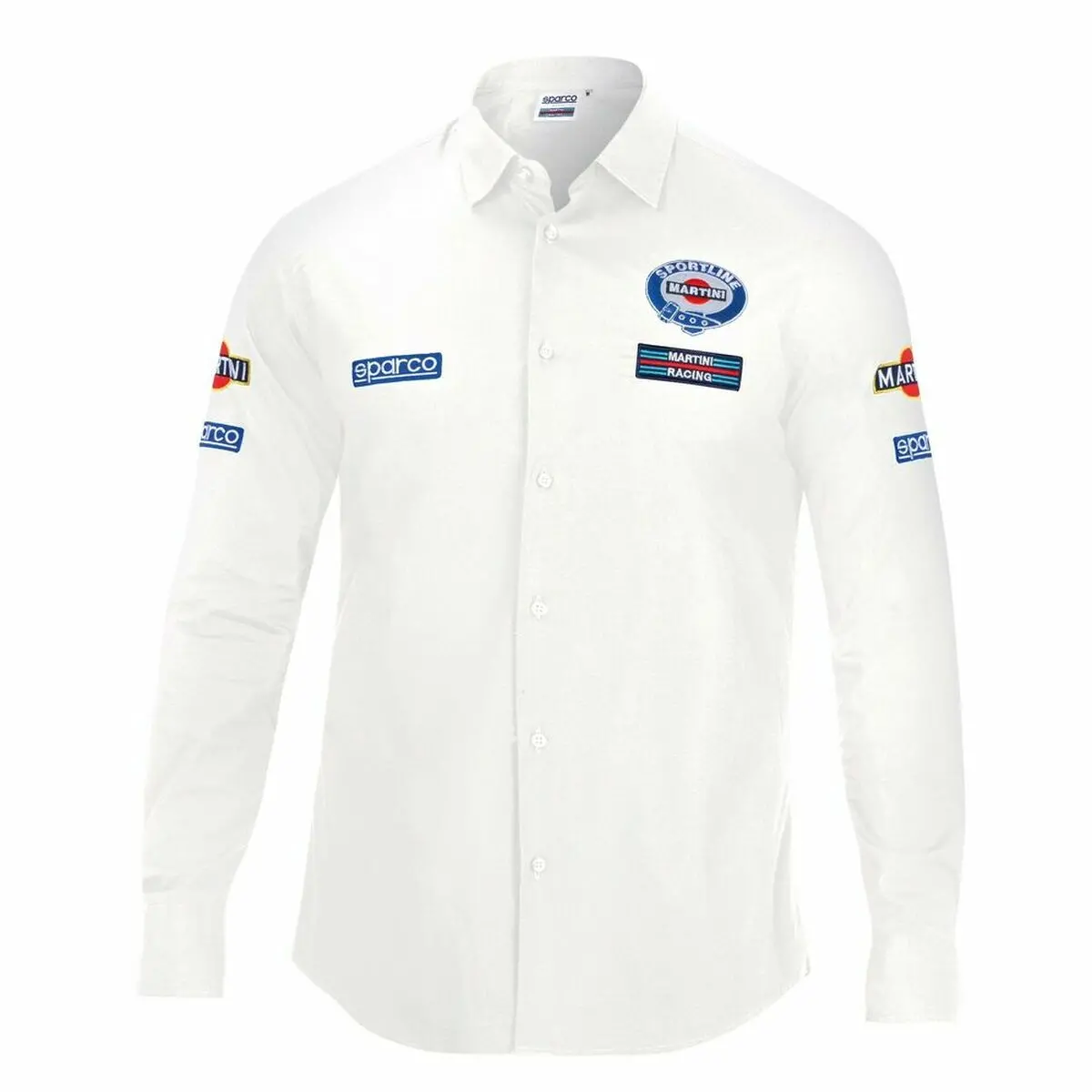 Men’S Long Sleeve Shirt Sparco Martini Racing Size Xl White 1